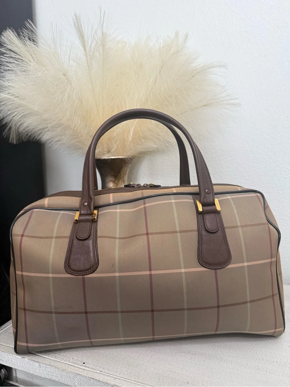 BURBERRYS Nova Check Boston Travel Bag